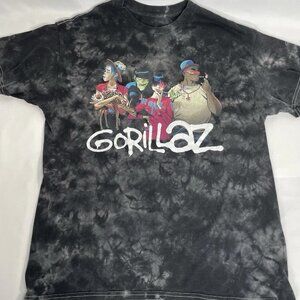 Gorillaz Tie‑Dye Band Tee – 2D Murdoc Noodle Russel Graphic Shirt (Size Large)